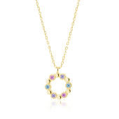 Lantisor argint placat cu aur galben cerc cu pietre colorate DiAmanti Z1352NG_MU-DIA